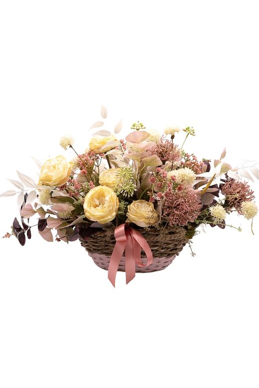 Sofisticado cesto floral artificial
