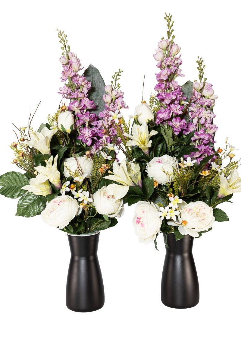 Sofisticado ramo de cementerio color blanco