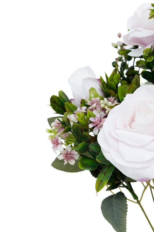 Suave ramillete artificial de rosas lilas