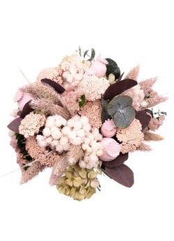 Sutil ramo de novia en colores rosas