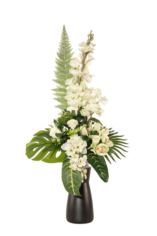 Tradicional ramo de flores blancas para cementerio