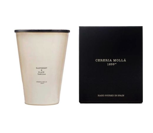 Vela Premium XXL de 3,5Kg. Raspberry & Black Vanilla. Colección Boutique CERERIA MOLLA 1899. Handmade. +/- 250 horas