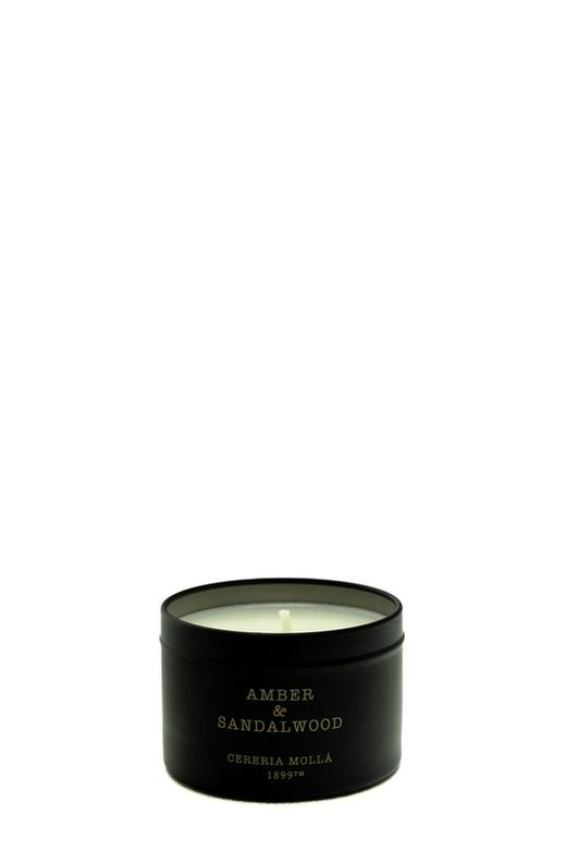 Vela Premium formato Lata. Amber & Sandalwood. Colección Boutique CERERIA MOLLA 1899. Handmade. +/-50 horas