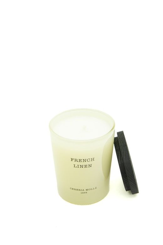 Vela Premium mini de 70Grs. French Linen. Colección Boutique CERERIA MOLLA 1899. Handmade. +/-20 horas
