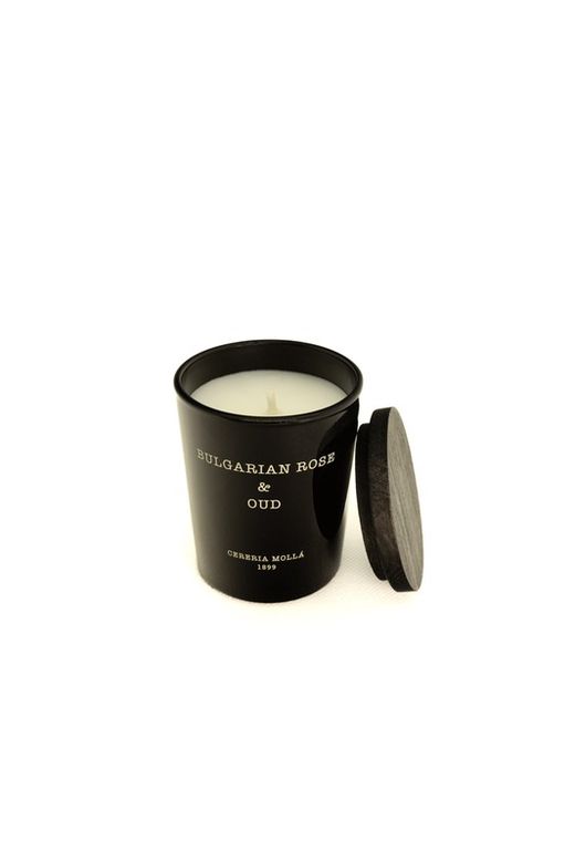 Mini Vela Premium 70Grs. Rosa Búlgara & Oud. Coleção Boutique CERERIA MOLLA 1899. Feito à mão. +/-50 horas