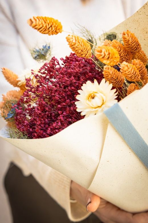 Vibrante bouquet de flores secas variadas Sparkle
