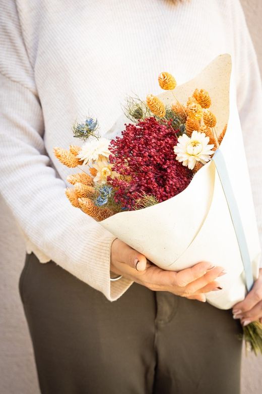 Vibrante bouquet de flores secas variadas Sparkle