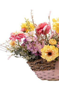 Vibrante cesto artificial floral